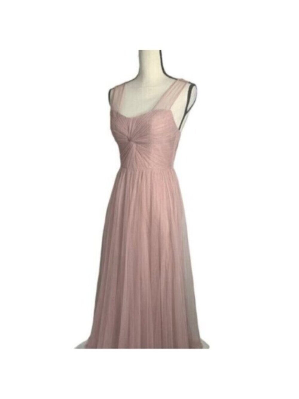 Reverly Blush Tulle Illusion Neckline Evening Gown - Picture 9 of 13